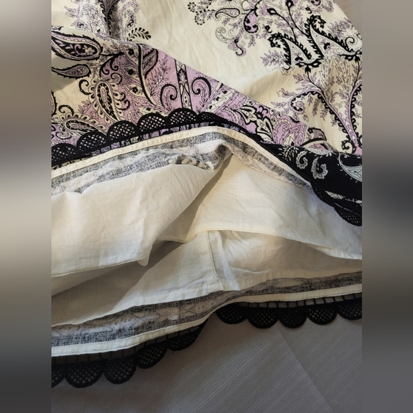 LOFT Elegant White and Lavender Midi Dress, Size 6 - Picture 7 of 8